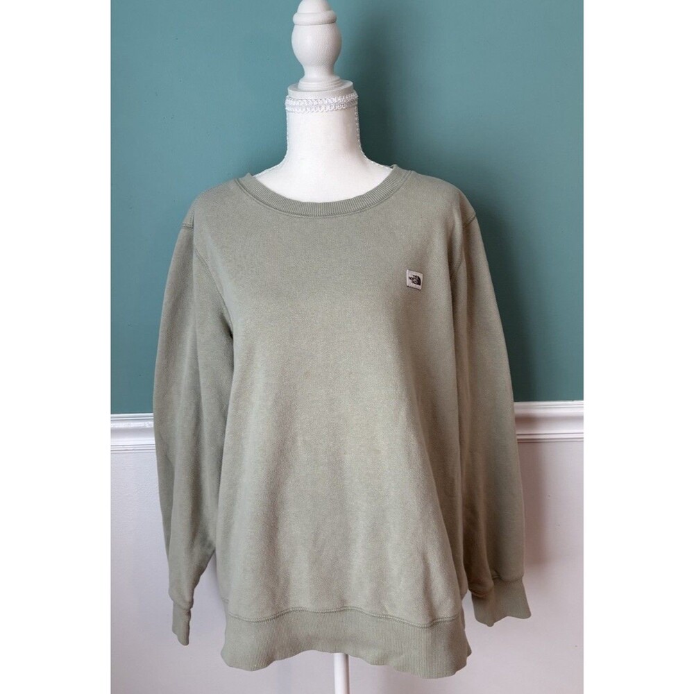 The North Face Heritage Patch Crewneck Sweatshirt Women Large Sage Green